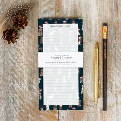 Toasted Crumpet Christmas Dogs Magnetic Shopping List Pad (Noir)- Journals & Other Stationery