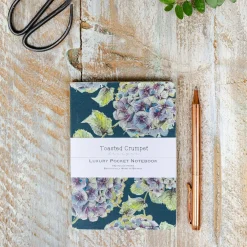 Toasted Crumpet Hydrangea Noir A6 Lined Pocket Notebook- Journals & Other Stationery