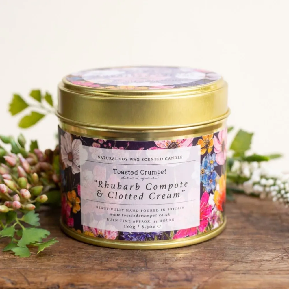 Toasted Crumpet Rhubarb & Clotted Cream Candle- Home Fragrance