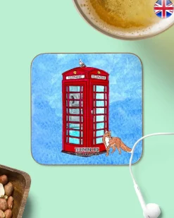 To Home From London Telephone Box Magnetic Coaster- Souvenirs