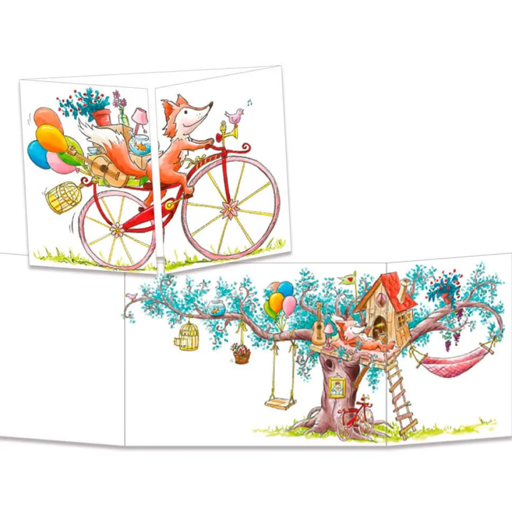 Tree House Tri-fold Greeting Card- Greeting Cards