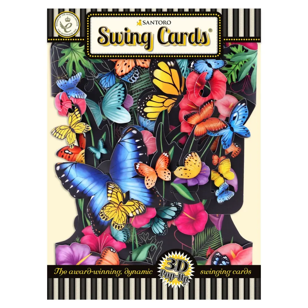 Tropical Butterflies Swing Card SSC222- Greeting Cards