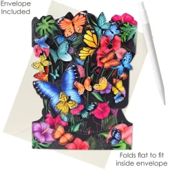 Tropical Butterflies Swing Card SSC222- Greeting Cards