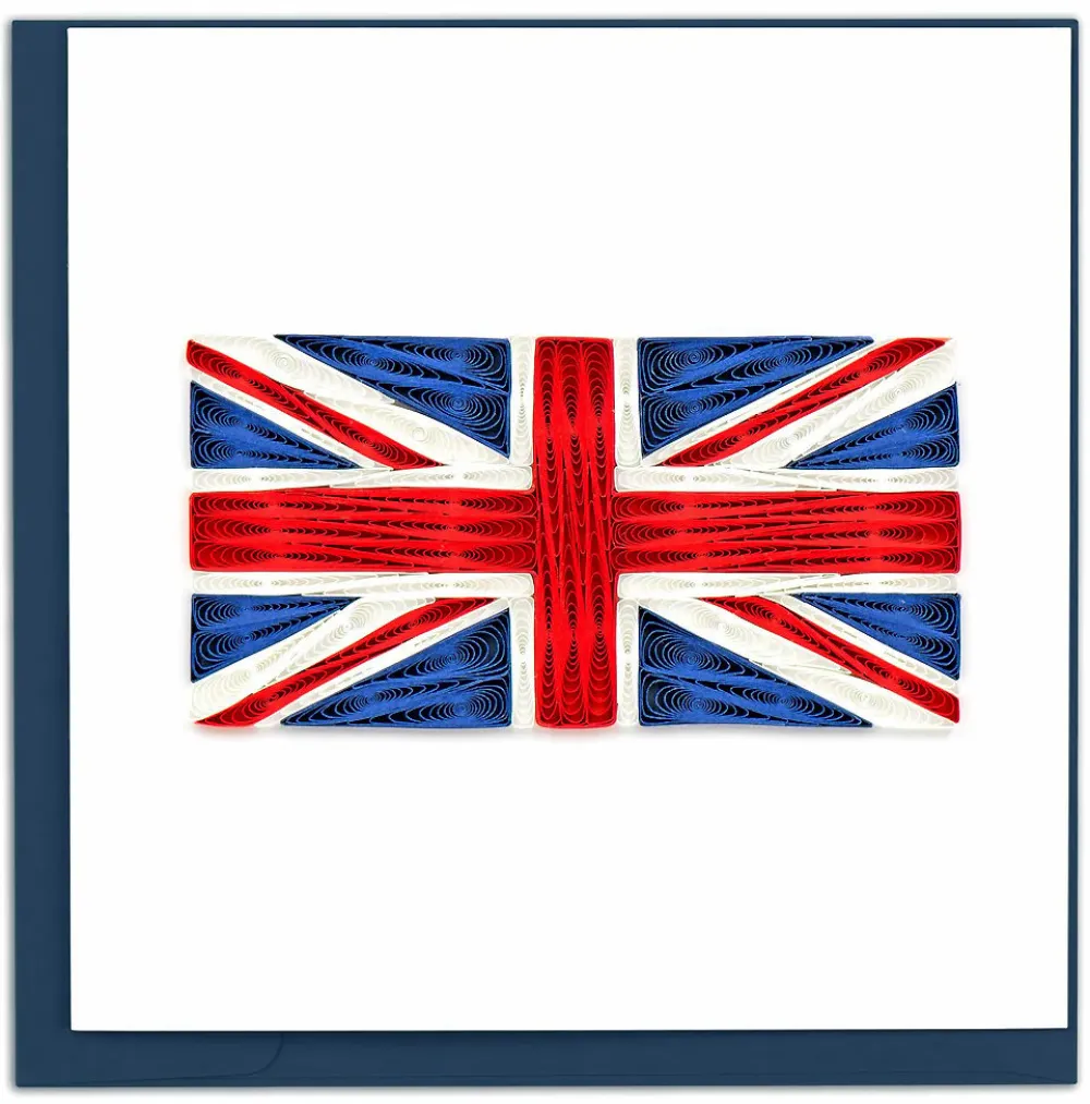 Union Jack Flag Quilled Greeting Card- Greeting Cards