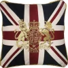 Union Jack Royal Coat of Arms Crest 18" Square Pillow- Throws & Pillows