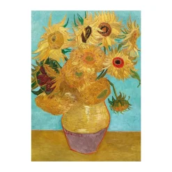 Vase with Twelve Sunflowers Greeting Card- Greeting Cards