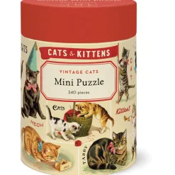 Vintage Cats 240 Piece Mini Puzzle- Games & Puzzles
