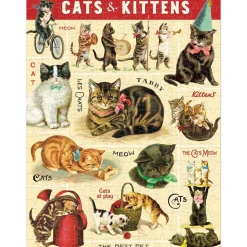 Vintage Cats 240 Piece Mini Puzzle- Games & Puzzles