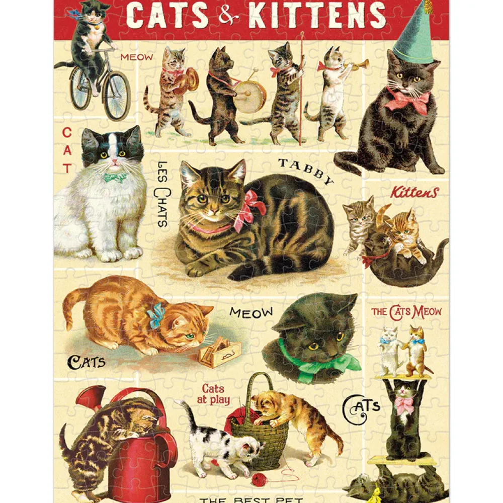 Vintage Cats 240 Piece Mini Puzzle- Games & Puzzles