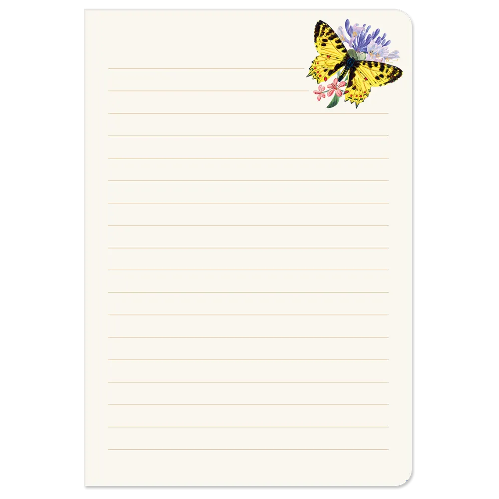 Vintage Floral Butterflies Soft Cover Journal- Journals & Other Stationery