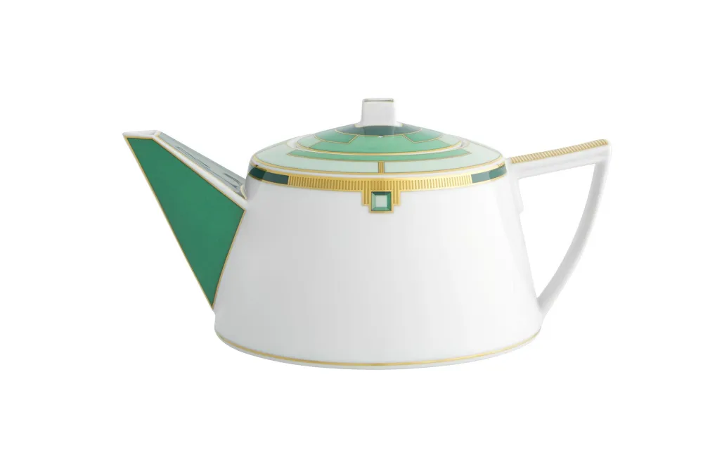 Vista Alegre Art Deco Emerald Teapot- Teapots