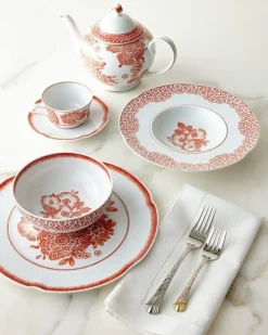 Vista Alegre x Oscar de la Renta Coralina Teacup & Saucer- Teacups & Saucers