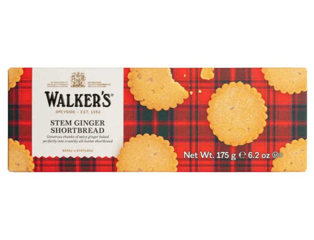 Walker's Shortbread Co. Walker's Pure Butter Stem Ginger Shortbread 175g- Biscuits