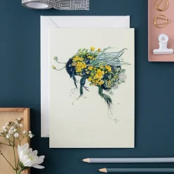 Watercolor Bumblebee Greeting Card- Greeting Cards