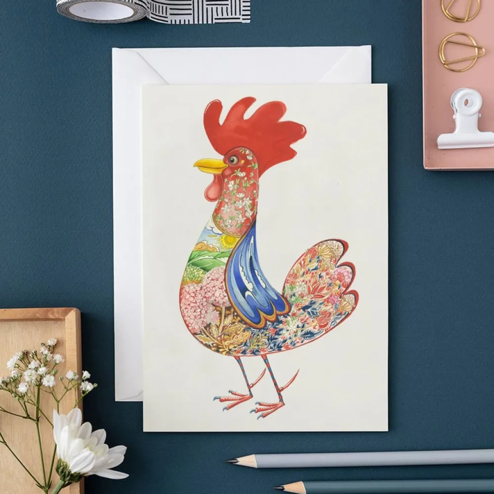 Watercolor Cockerel Greeting Card- Greeting Cards