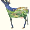 Watercolor Cow Looking at the Moon Greeting Card- Greeting Cards