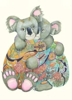 Watercolor Cuddling Koalas Greeting Card- Greeting Cards