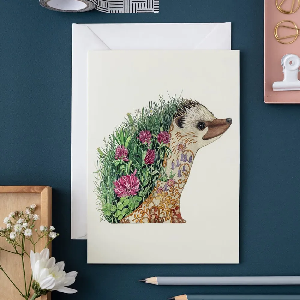 Watercolor Hedgehog Greeting Card- Greeting Cards