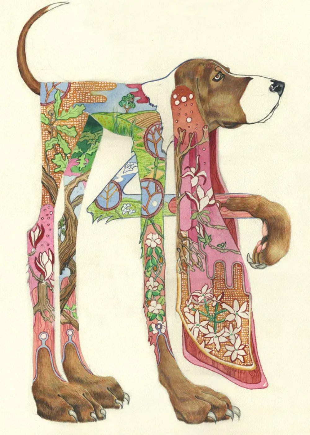 Watercolor Hound Greeting Card- Greeting Cards
