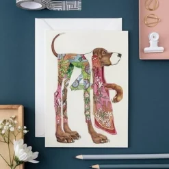 Watercolor Hound Greeting Card- Greeting Cards
