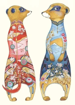 Watercolor Meerkats Greeting Card- Greeting Cards