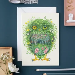 Watercolor Owl from the Wild Wood Greeting Card- Greeting Cards