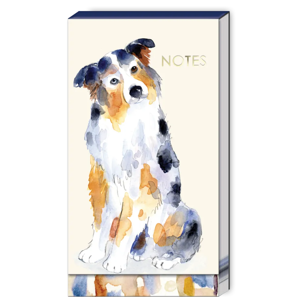 Watercolor Pets Dogs Australian Shepherd Tall Notepad- Journals & Other Stationery