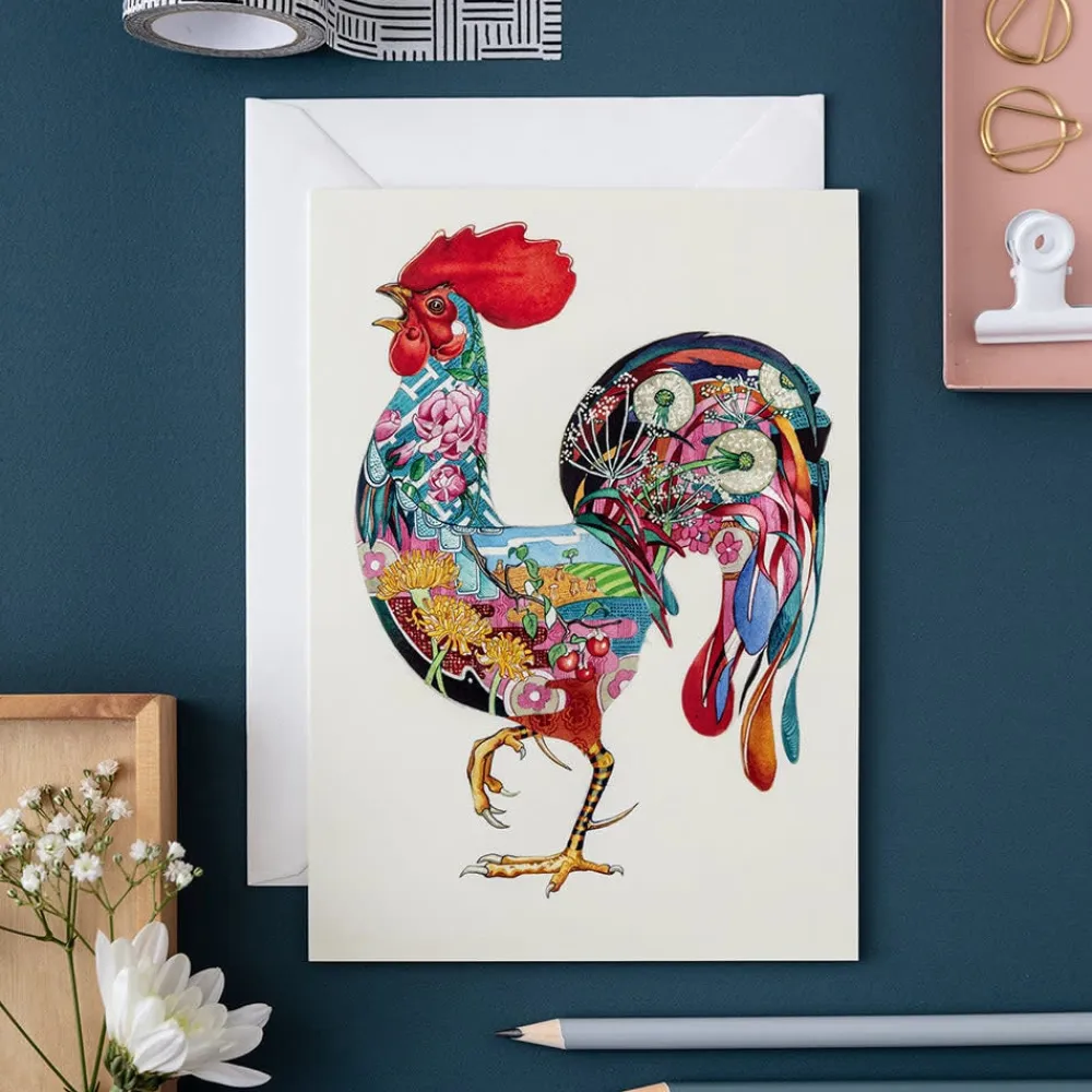 Watercolor Rooster Greeting Card- Greeting Cards