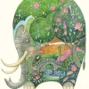 Watercolor Sleeping Elephant Greeting Card- Greeting Cards