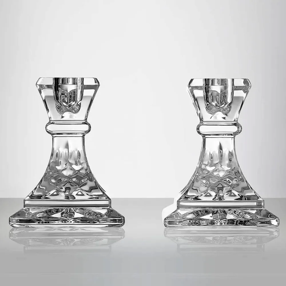 Waterford Giftology Lismore Candlestick 4" Pair (Orange Tube)- Home Accents|Waterford