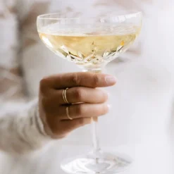 Waterford Lismore Essence Champagne Saucer Coupe Pair- Glasses & Steins|Waterford