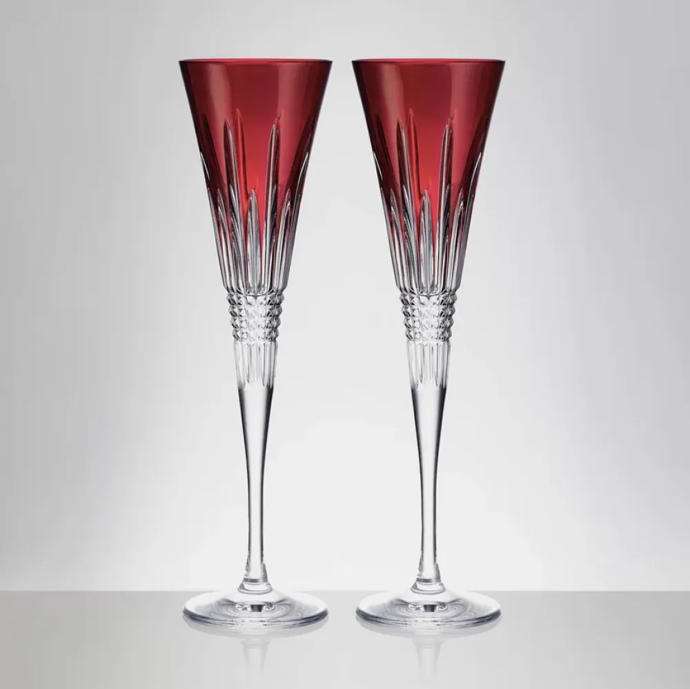 Waterford New Year Celebration 2024 Scarlet Flute Pair- Waterford|Glasses & Steins