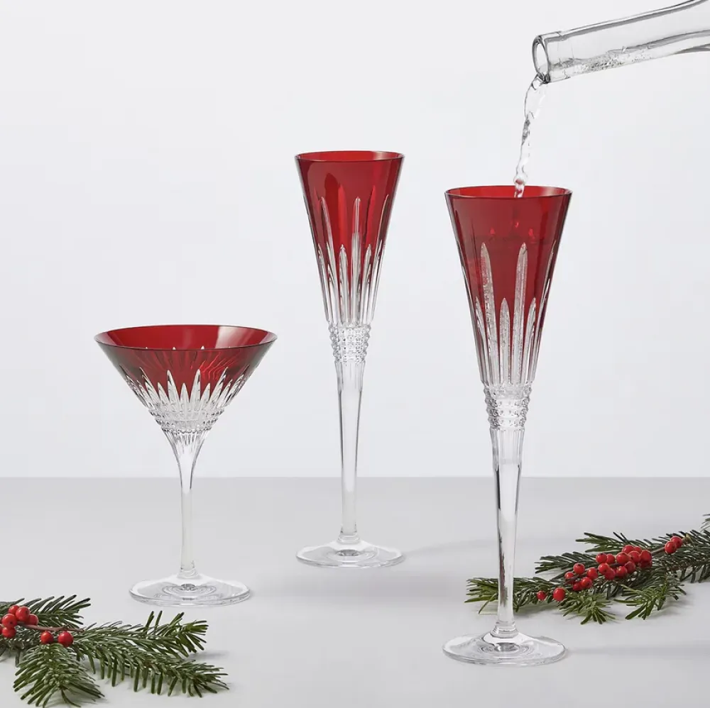 Waterford New Year Celebration 2024 Scarlet Flute Pair- Waterford|Glasses & Steins