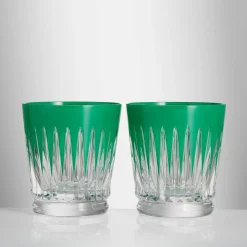 Waterford New Year Green Firework Tumblers Pair- Waterford|Glasses & Steins