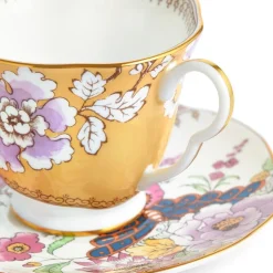 Wedgwood Butterfly Bloom Yellow Floral Bouquet Teacup & Saucer- Teacups & Saucers
