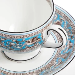 Wedgwood Florentine Turquoise Teacup & Saucer- Teacups & Saucers