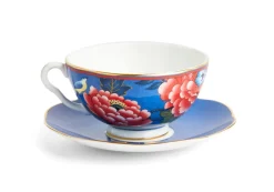 Wedgwood Paeonia Blush Teacup & Saucer Blue- Teacups & Saucers