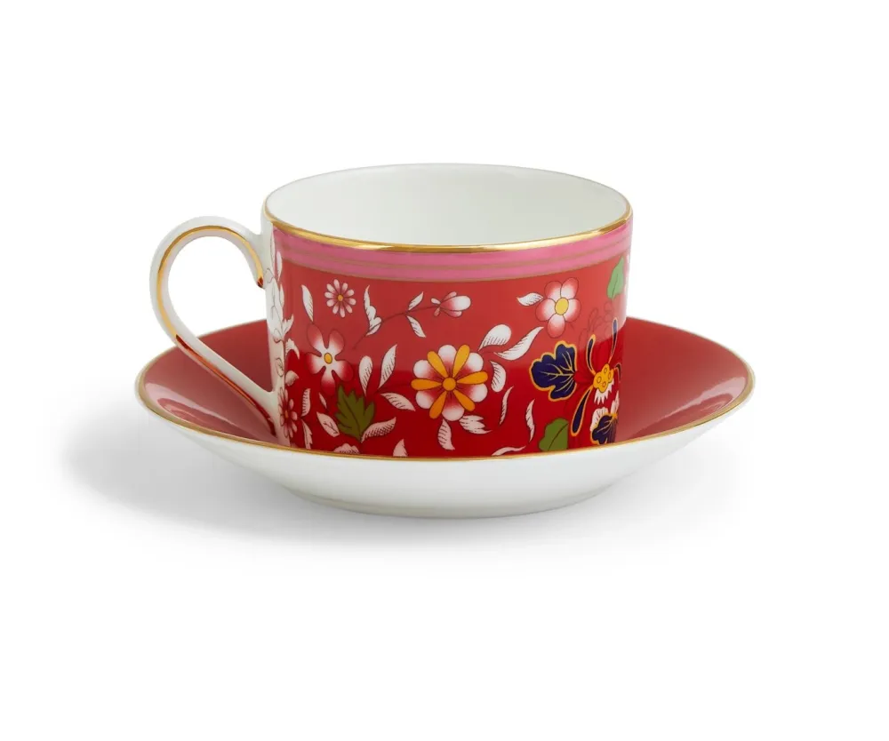 Wedgwood Wonderlust Crimson Jewel Teacup & Saucer- Teacups & Saucers