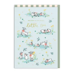 Welcome Little One Lambs Card- Greeting Cards