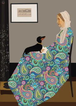 Whistler's Paisley Mother Dachshund Birthday Card- Greeting Cards