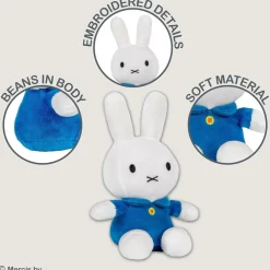 White Miffy 8" Plush Toy with Blue Dress- Soft Toys|Toys