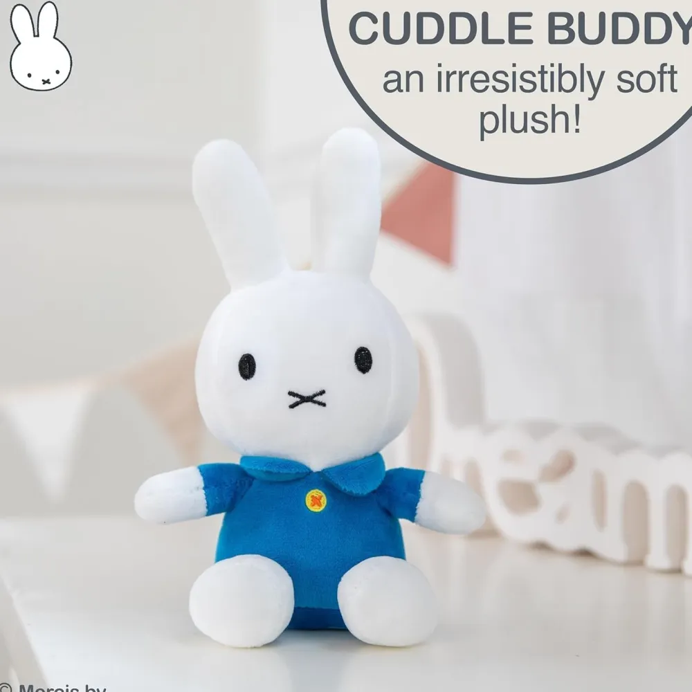 White Miffy 8" Plush Toy with Blue Dress- Soft Toys|Toys