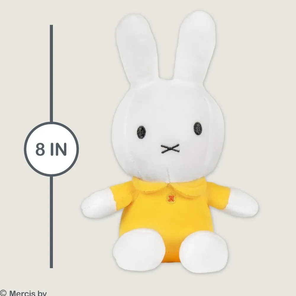 White Miffy 8" Plush Toy with Yellow Dress- Soft Toys|Toys