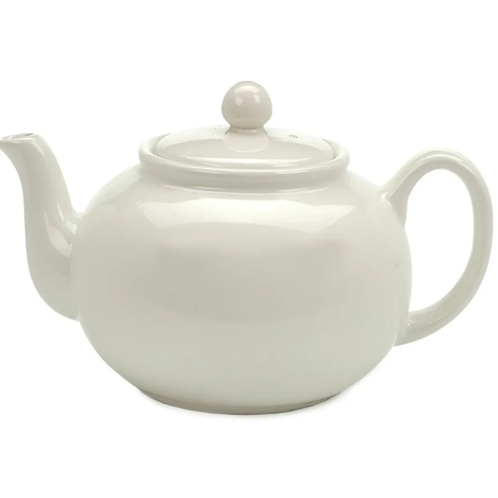 White Stoneware Teapot- Teapots