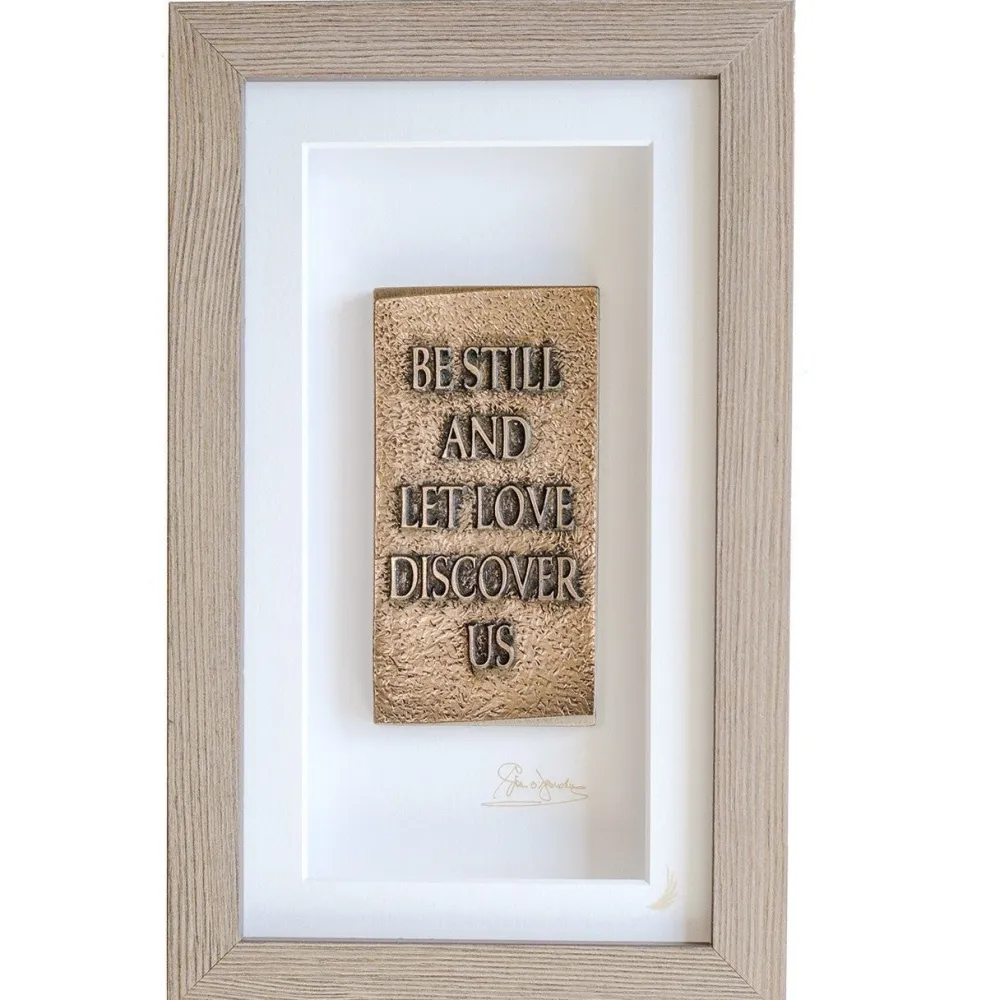 Wild Goose Studio Be Still & Let Love Discover Us (Grey Frame)- Wall Decor|Wild Goose Bronzes