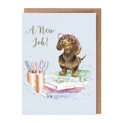 Wrendale 'A Paw-some New Job' Dachshund New Job Card- Greeting Cards