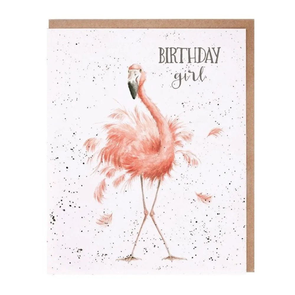 Wrendale 'Birthday Girl' Flamingo Birthday Card- Greeting Cards