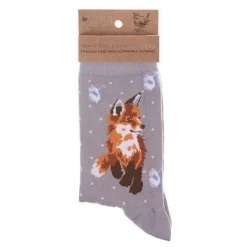 Wrendale 'Born to be Wild' Fox Gray Women's Socks- Socks