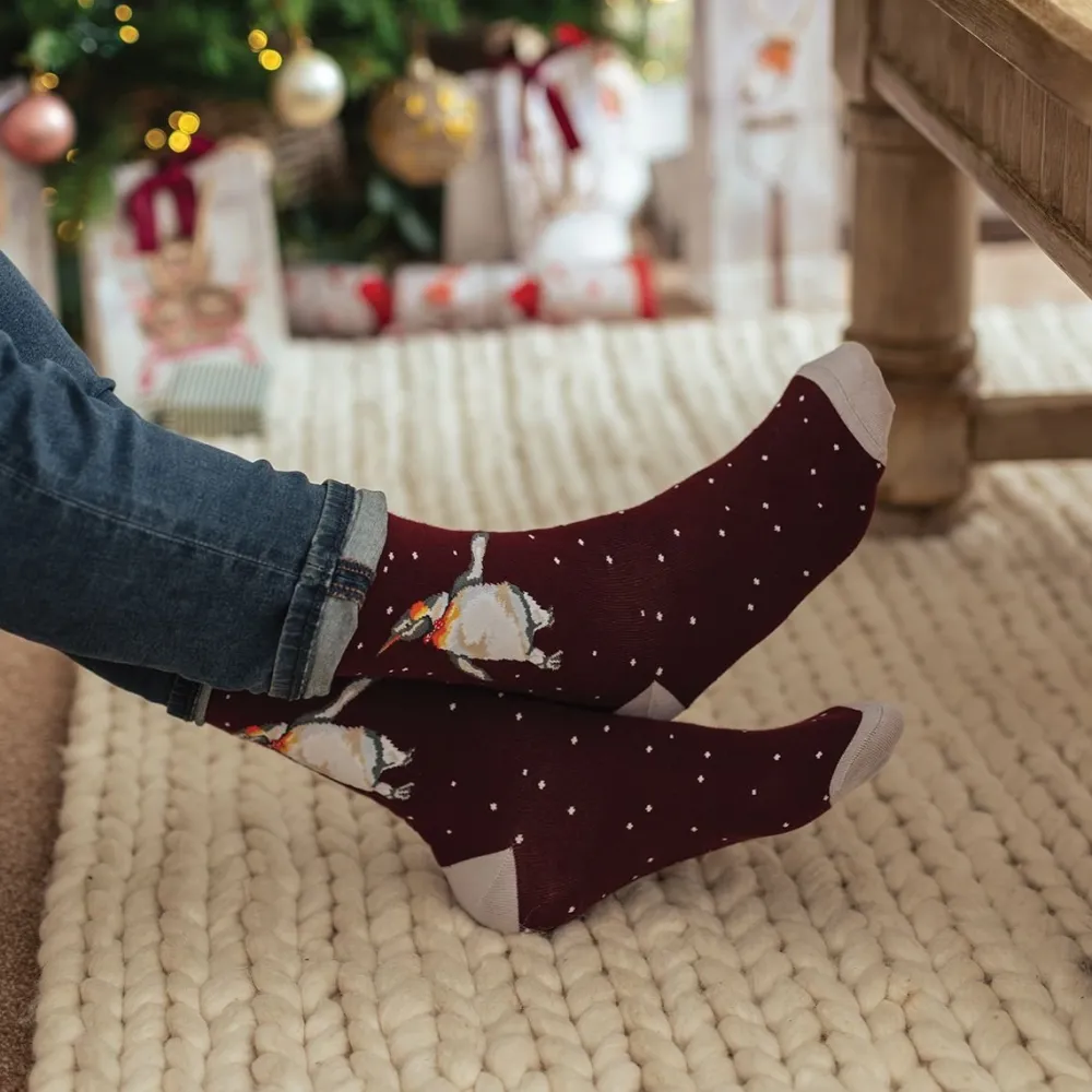 Wrendale 'Christmas King' Penguin Men's Socks- Socks