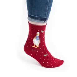 Wrendale 'Christmas Scarves' Duck Red Women's Socks- Socks